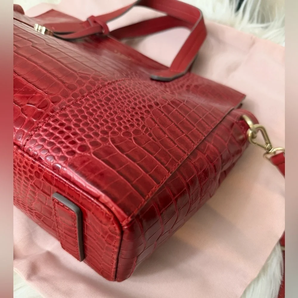 RADLEY LONDON Red Croc-Embossed Tote